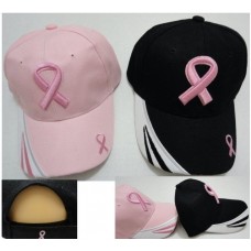 Ladies Breast Cancer Awareness Hat Pink or Black Pink Ribbon Ball Cap New  eb-93965327